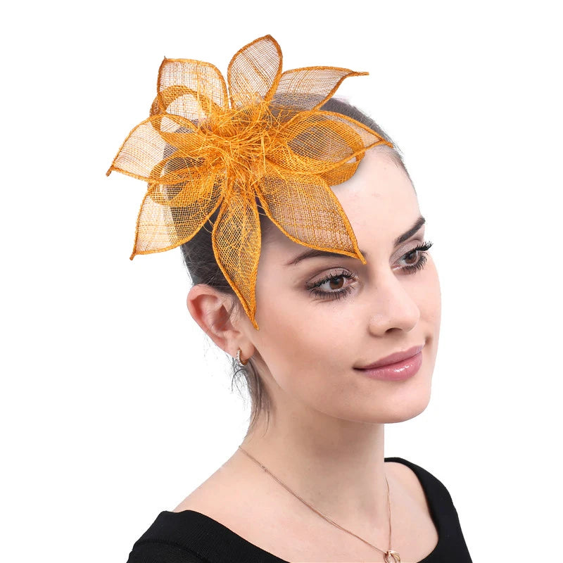 16cm Sinamay Floral Bow Fascinator Hair Clip Kentucky Derby Cocktail Tea Party Hat