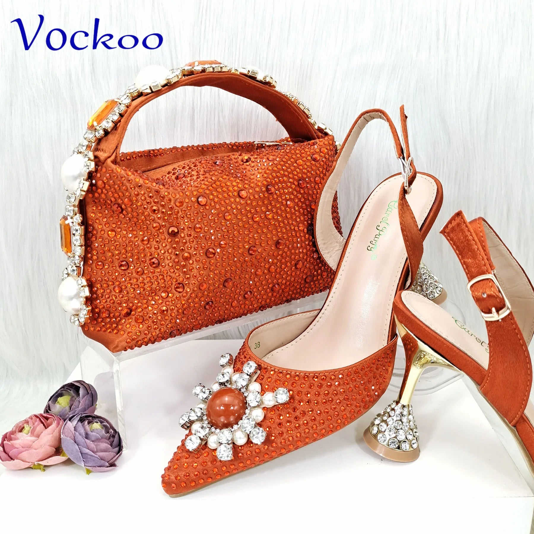 Crystal Shoes and Bag Set