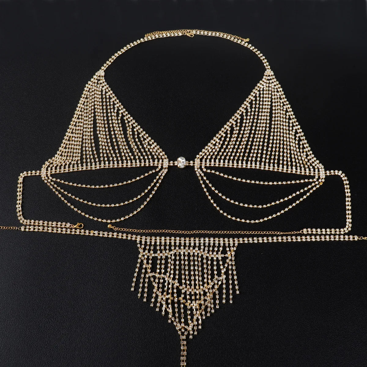Rhinestone Tassel Bra & Body Jewelry