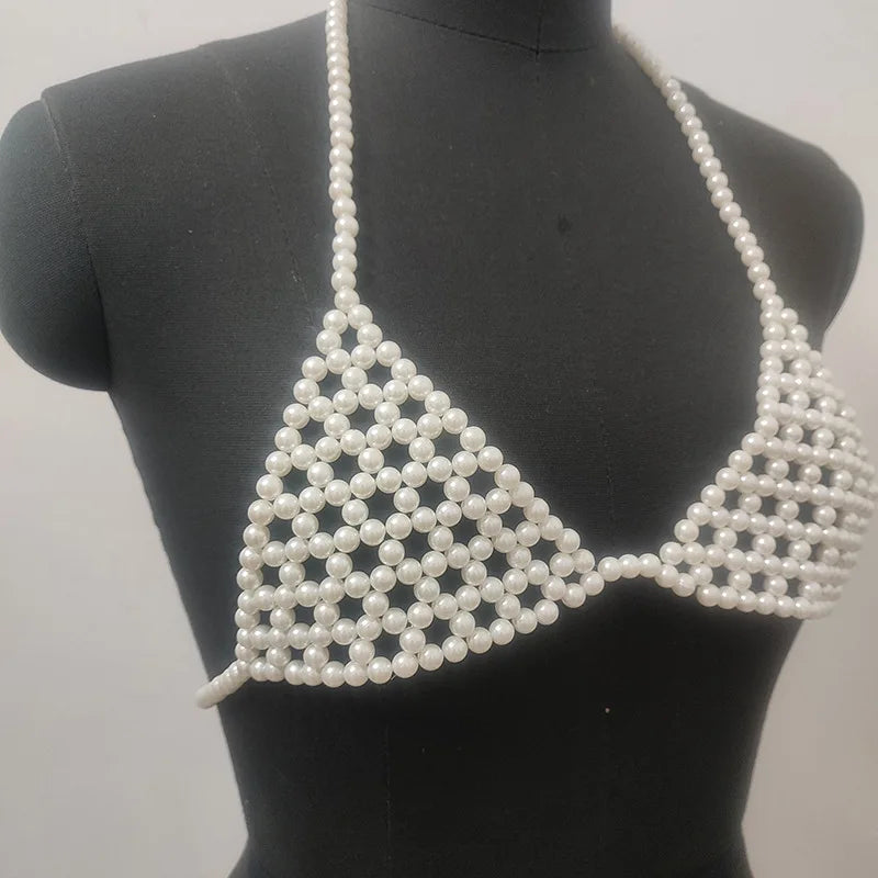 Woven Mesh Costume Bra Chain
