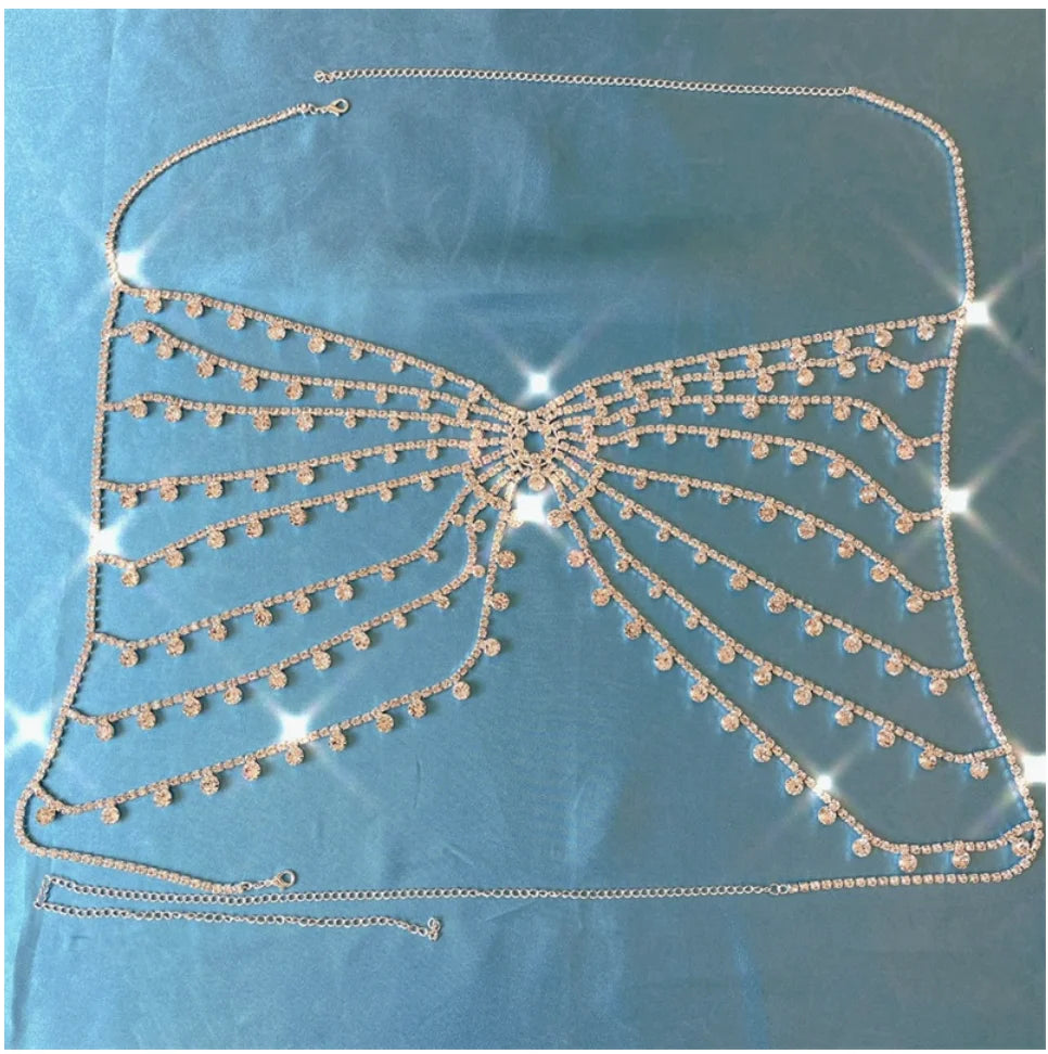 Multilayer Crystal Bra & Thong Body Jewelry