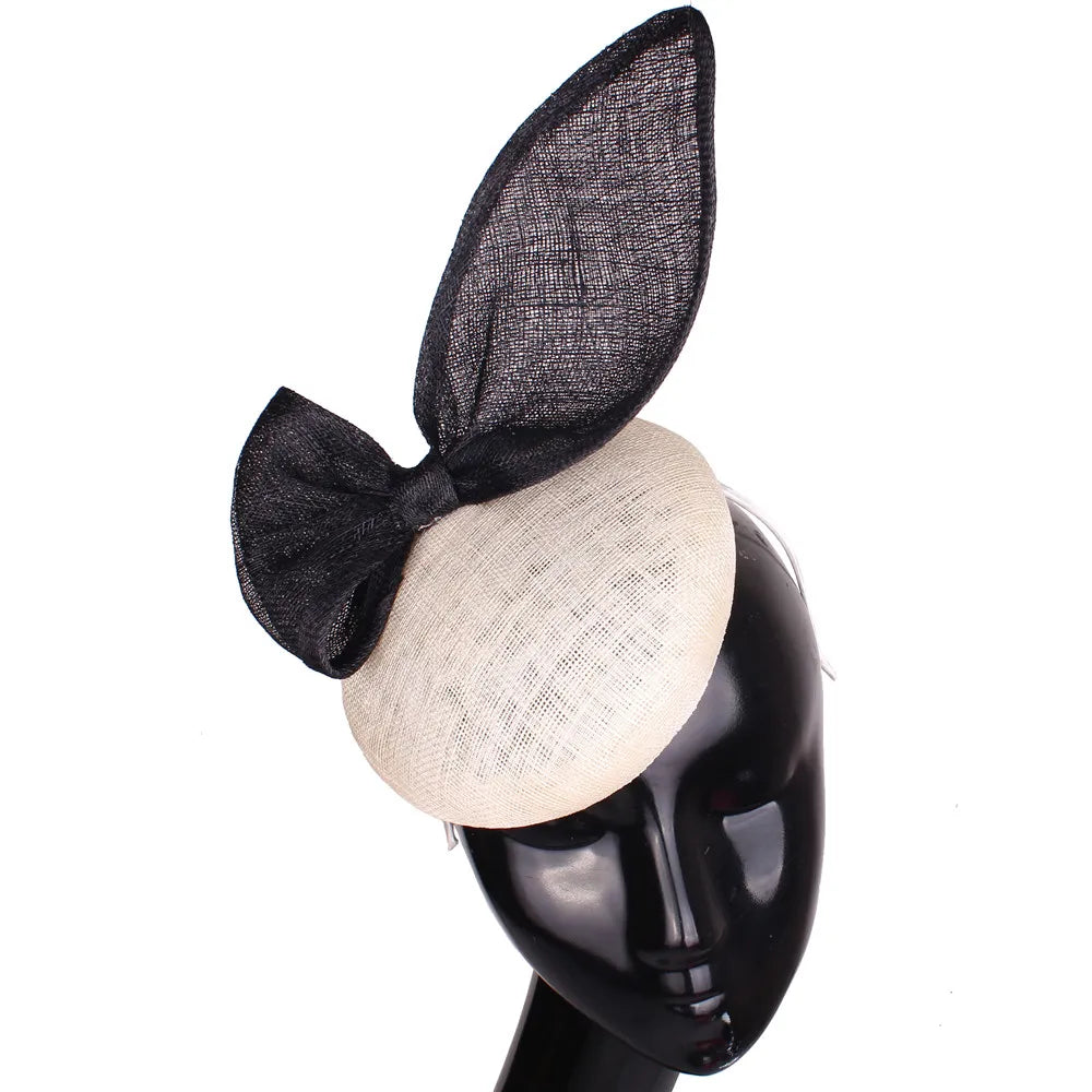 25cm 4-Layer Sinamay Bow Fascinator Headband Kentucky Derby Tea Party Pillbox Hat