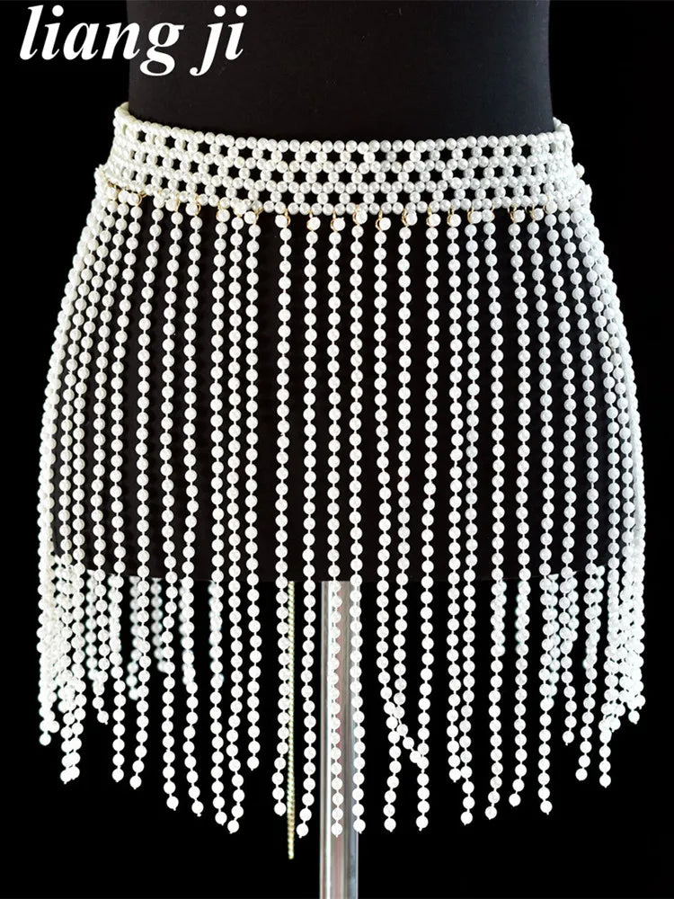 Simulated Pearl Bra & Skirt Chain Jewelry