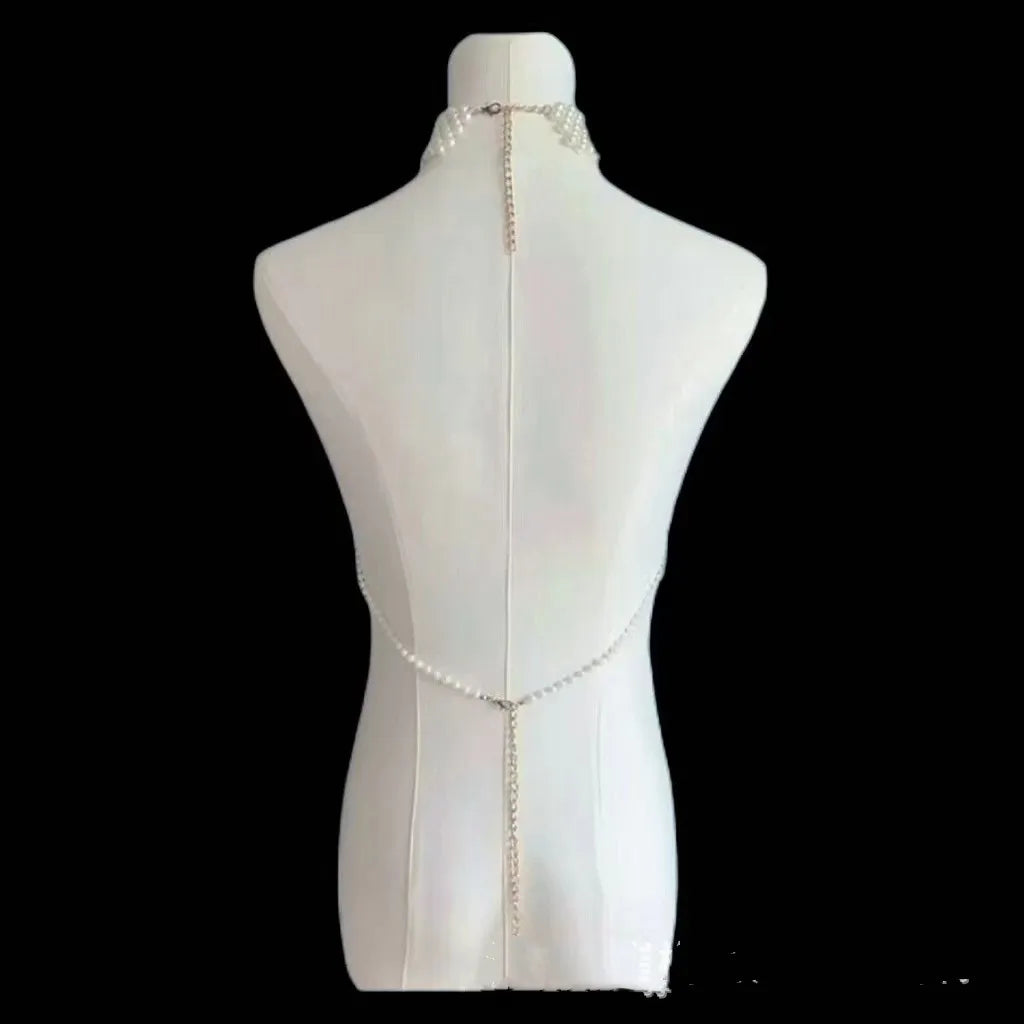 Handmade Pearl Shoulder Harness & Waist Bikini Body Chain Jewelry