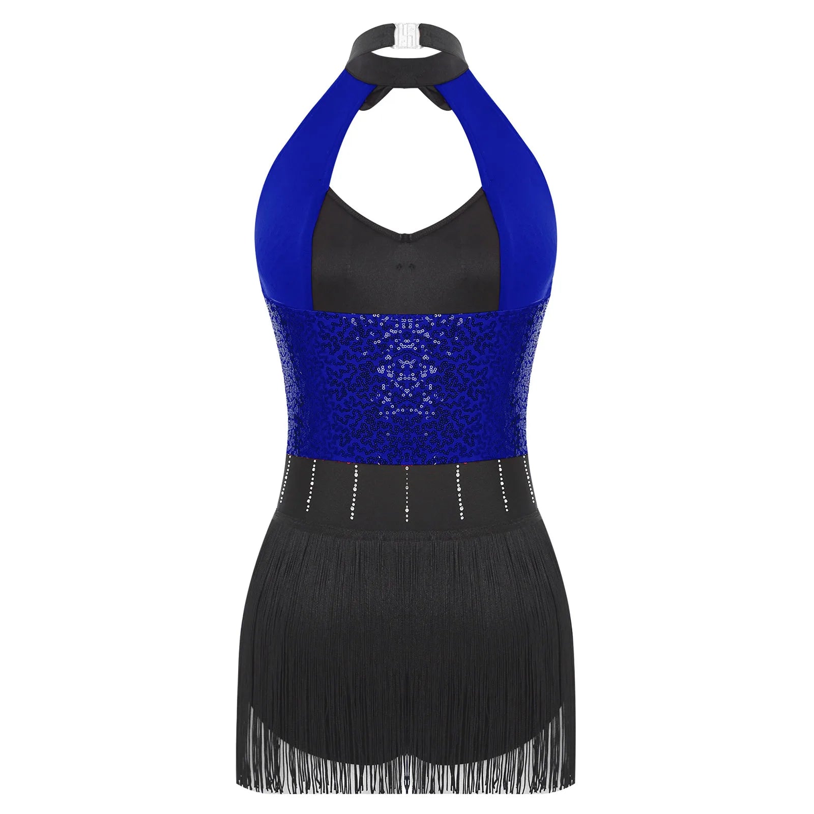 The Stardust Tuxedo Tassel Bodysuit – Luxury Sequins & Rhinestone Showgirl Leotard