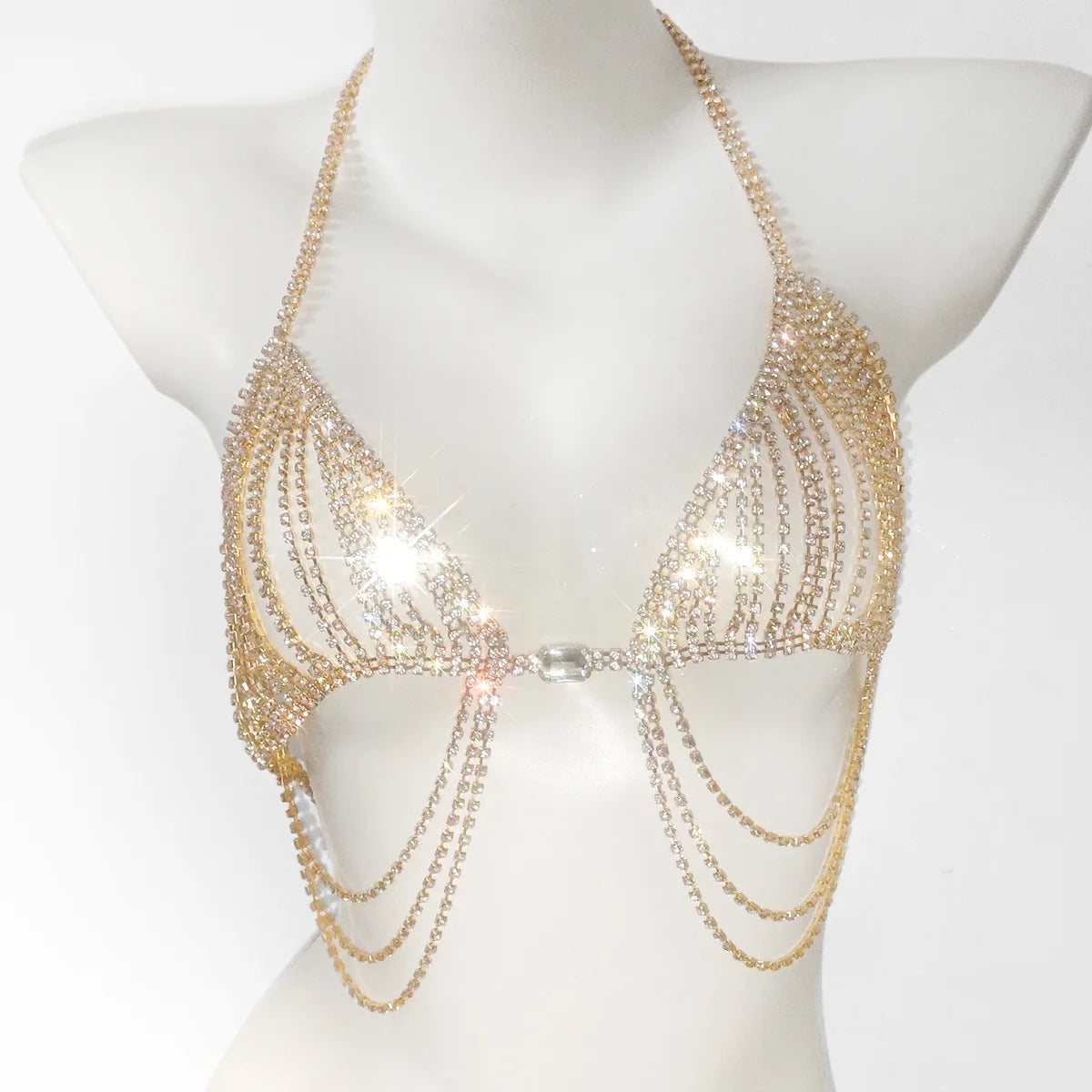 Rhinestone Tassel Bra & Body Jewelry