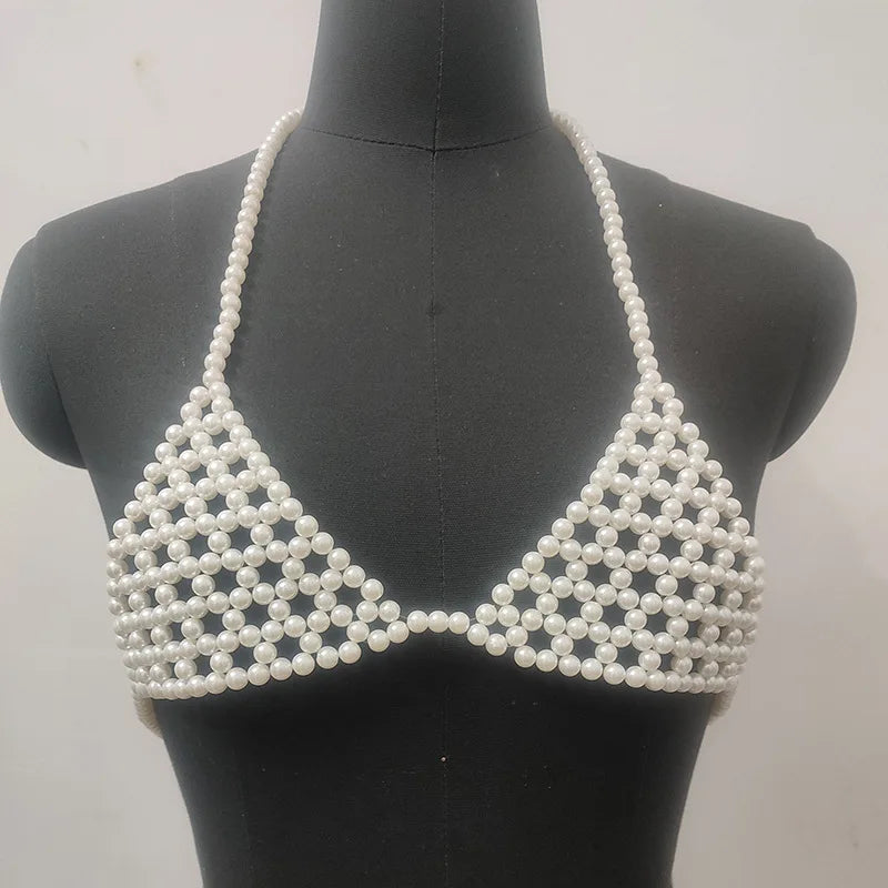 Woven Mesh Costume Bra Chain