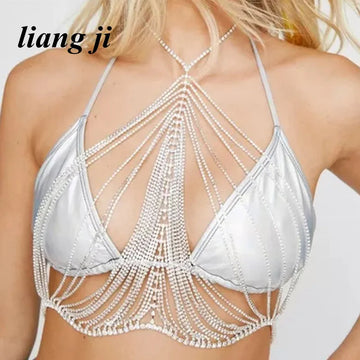 Crystal Tassel Bra & Thong Costume Jewelry