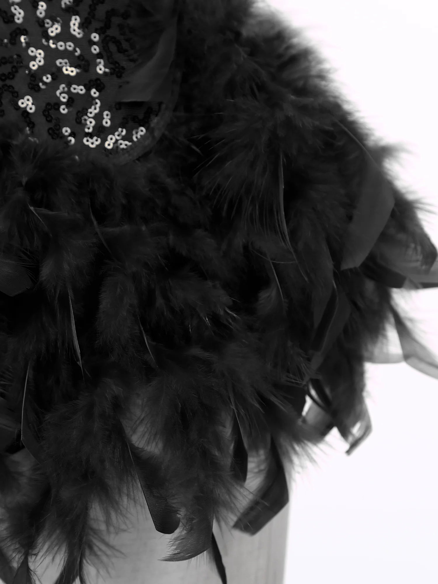 The Stardust Empress Royale – Sequined & Feathered Latin Dance Leotard Dress