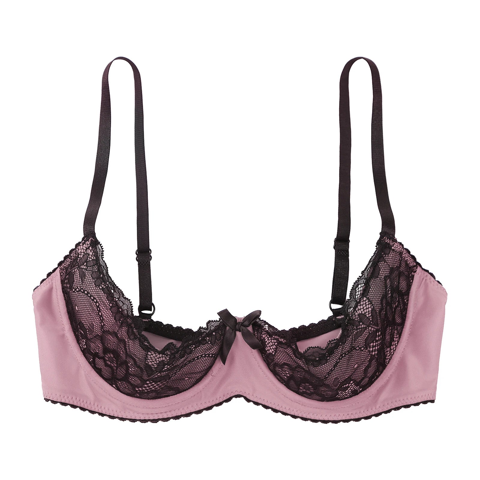 Lace Underwire Half-Cup Balconette Bra