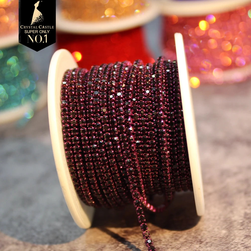 The Stardust Spectrum Stream – Premium Color-Matched Glass Crystal Rhinestone Cup Chain Trim