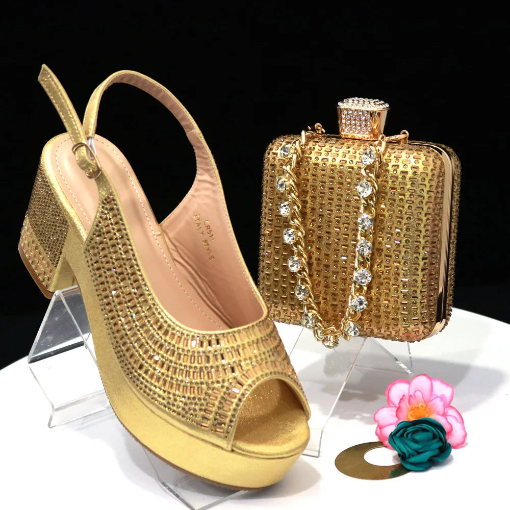 Women Shoes and Bag Set