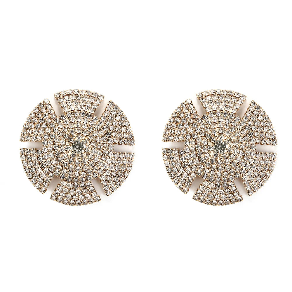 Sparkly Rhinestone Geometric Reusable Nipple Pasties Self-Adhesive Breast Covers