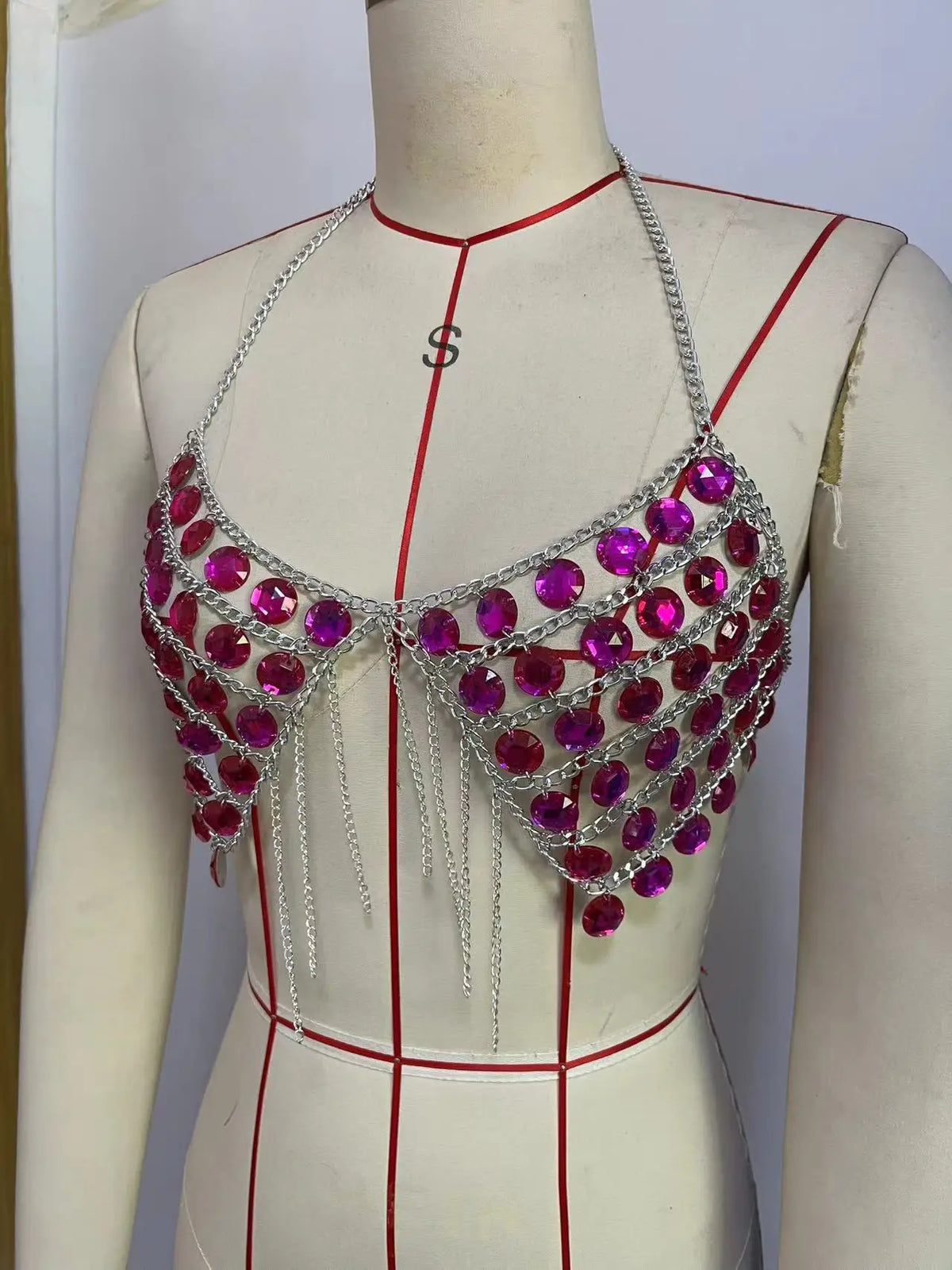Acrylic Costume Bra Chain Top