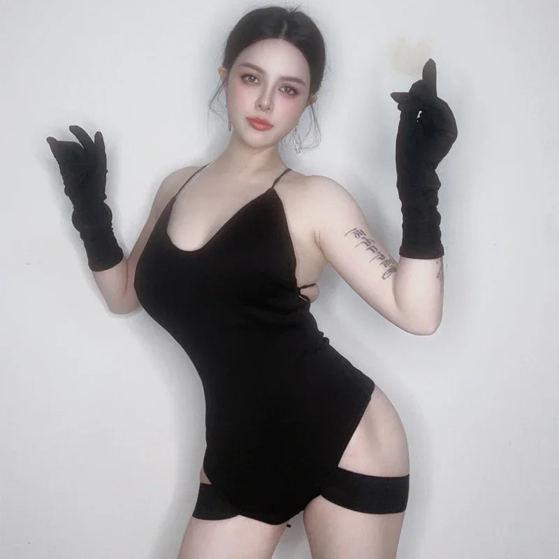 Asymmetrical Cutout Jazz Bodysuit Gogo Dancer Rave Stage Performance Leotard