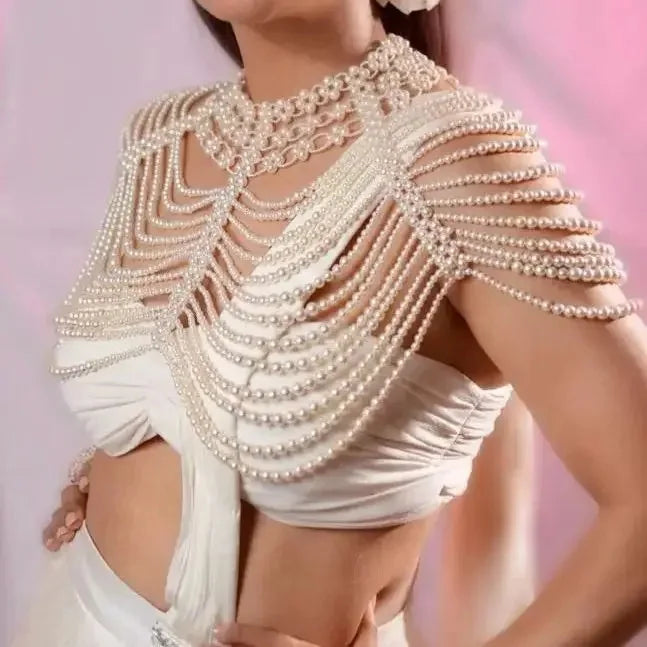 Pearl-Look Tassel Bra Body Chain