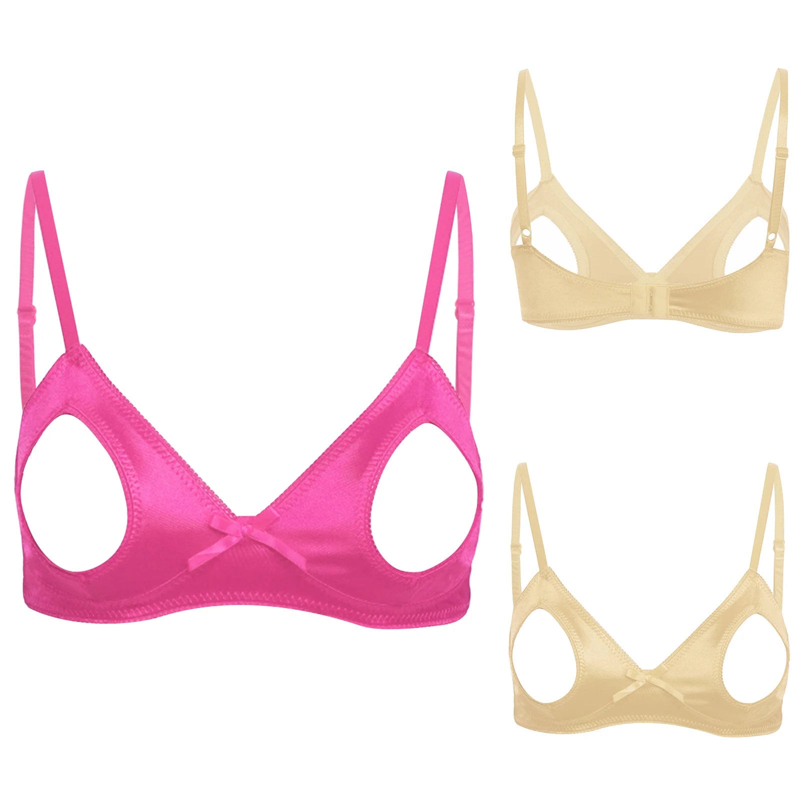 Hollow Out Open Nipple Shelf Bra
