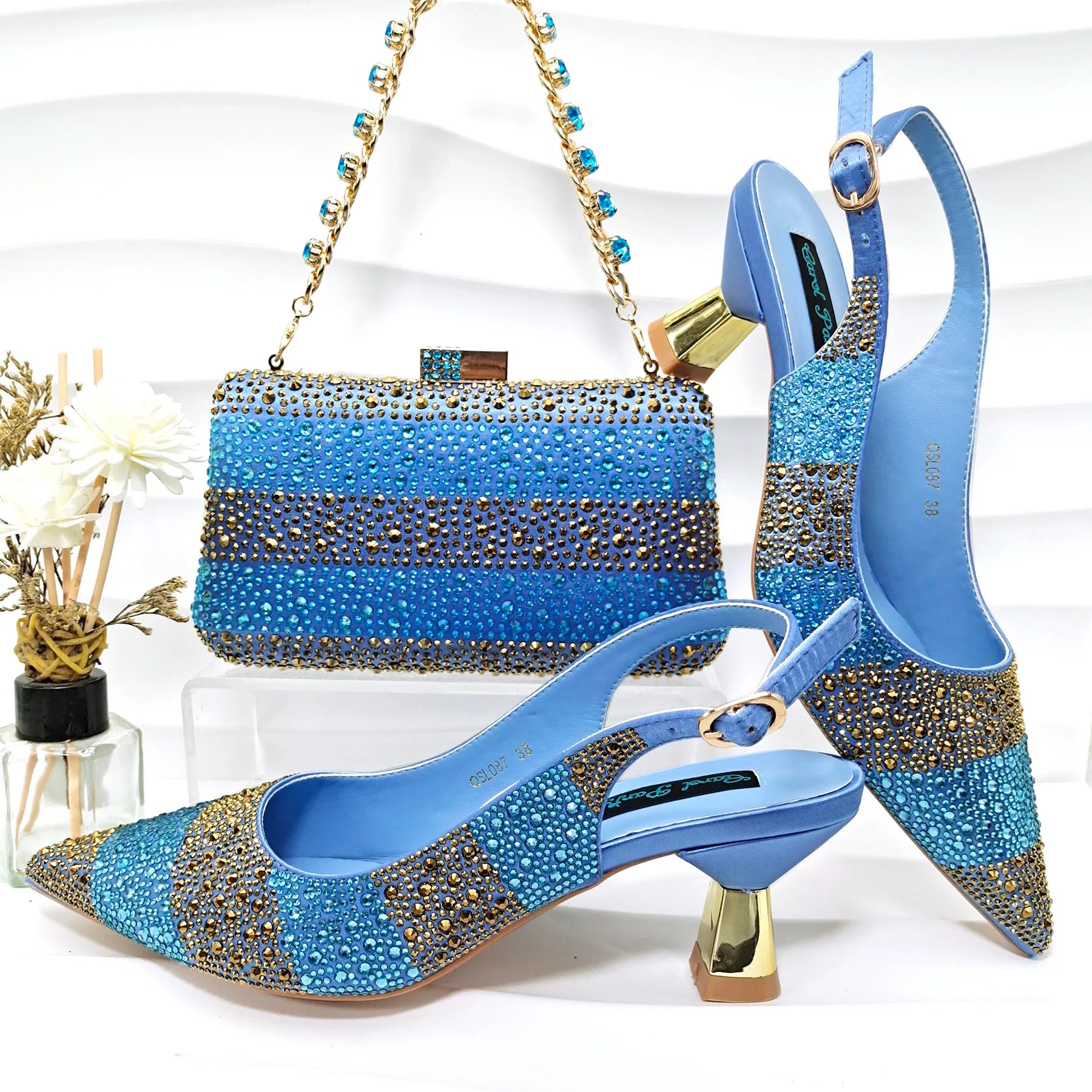 High Quality African Style Ladies Shoes And Bags Set INHGF1-11