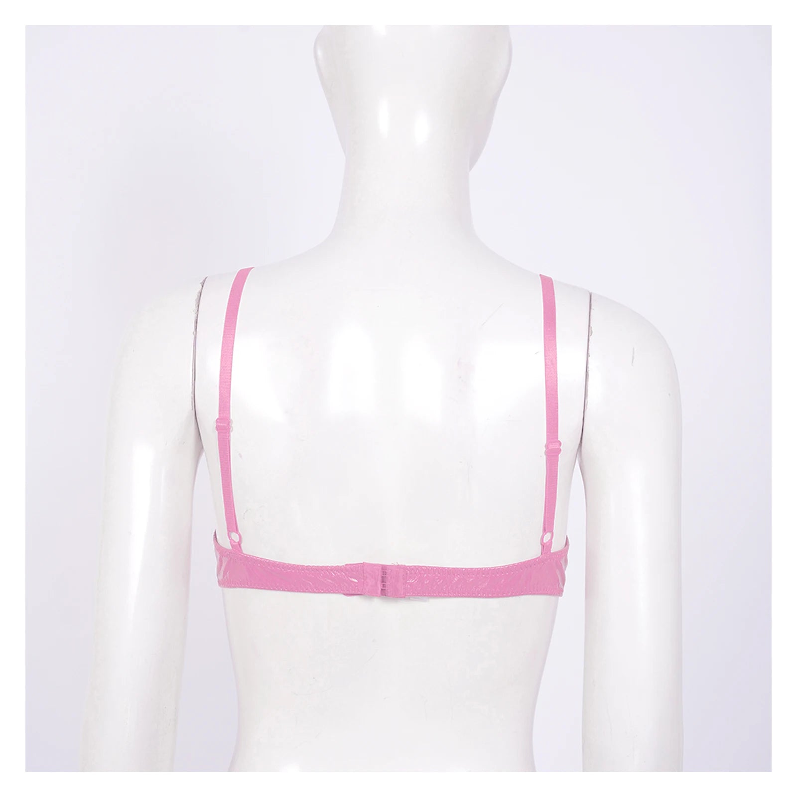 Patent Leather Underwired Open-Cup Bra