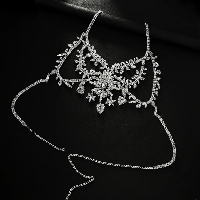 Rhinestone Costume Chest Chain