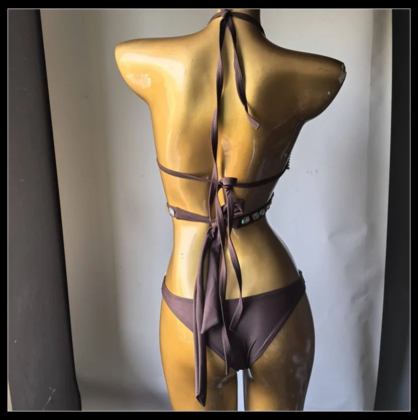 Dazzling Beaded Chest Harness & Bikini Body Jewelry Set