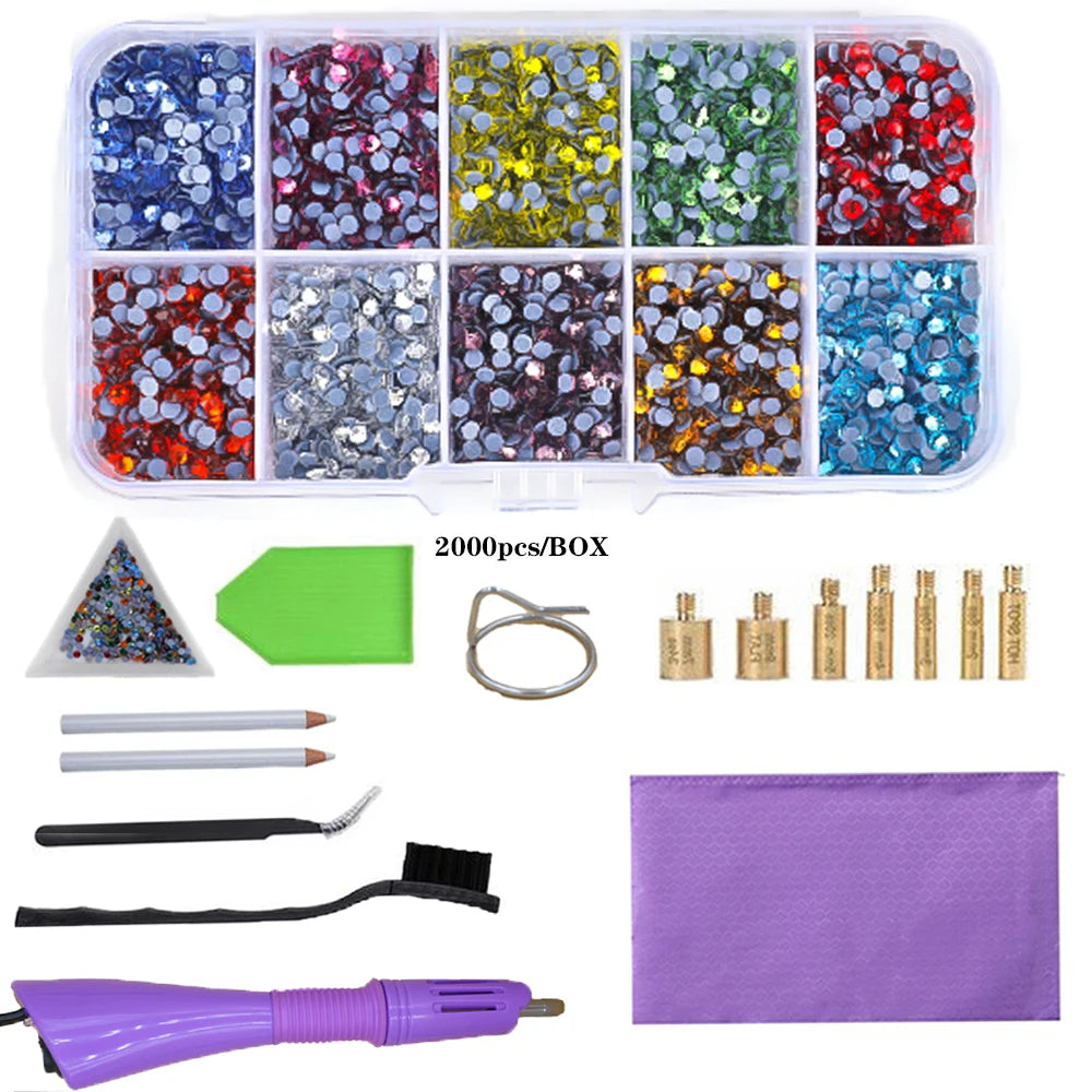 Fast-Heated Hotfix Rhinestone Applicator Wand Tool Kit