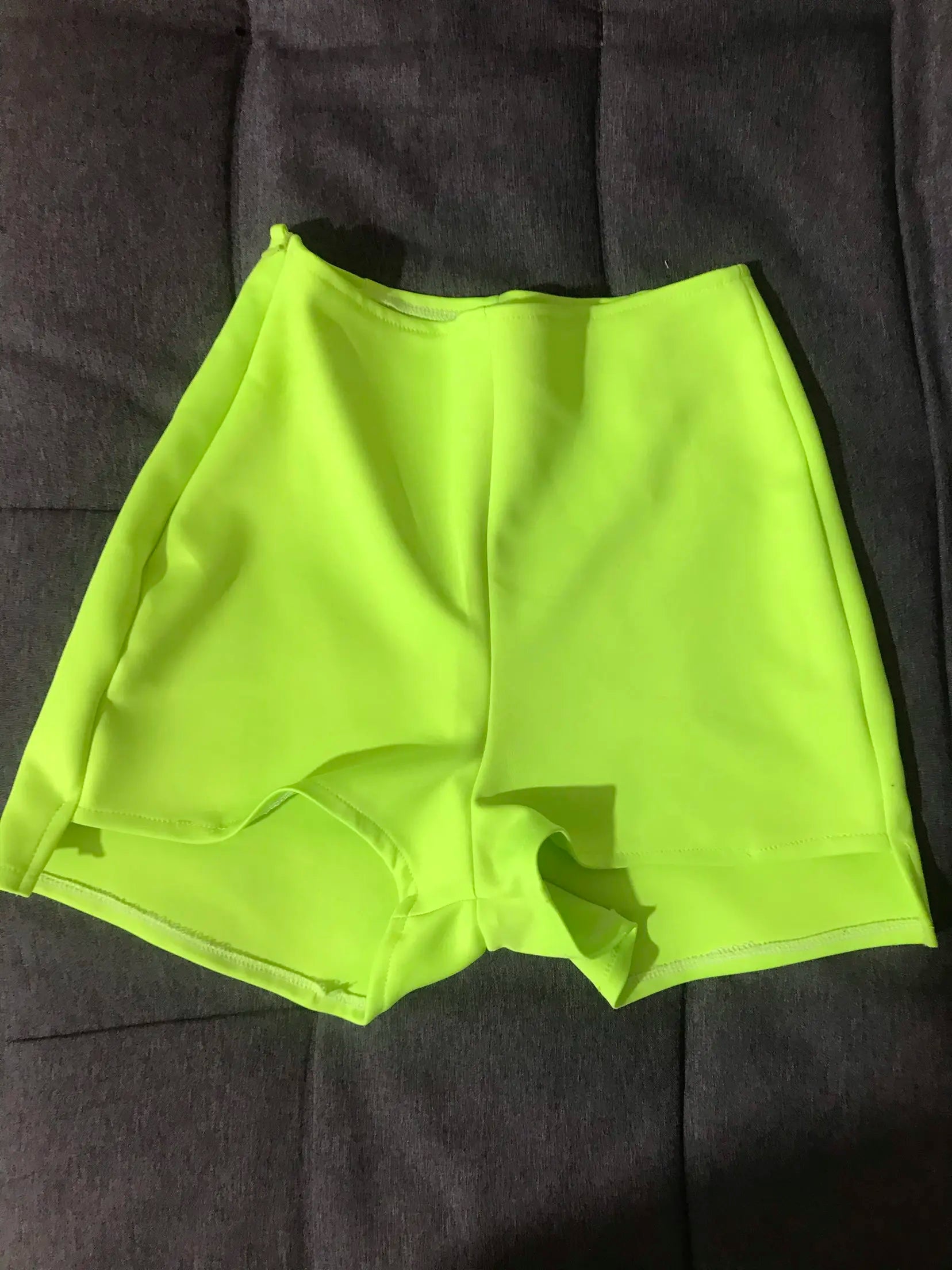 Fluorescent Neon Green High-Waisted Pole Dance & Gogo Hot Shorts Costume
