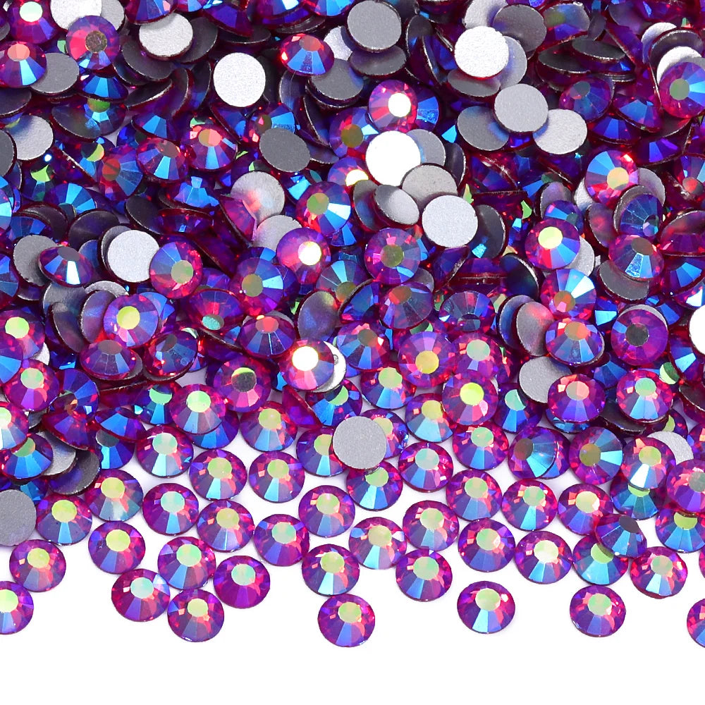 SS6-SS30 Top Quality Multi-color AB Non-Hotfix Flat-Back Glass Rhinestones