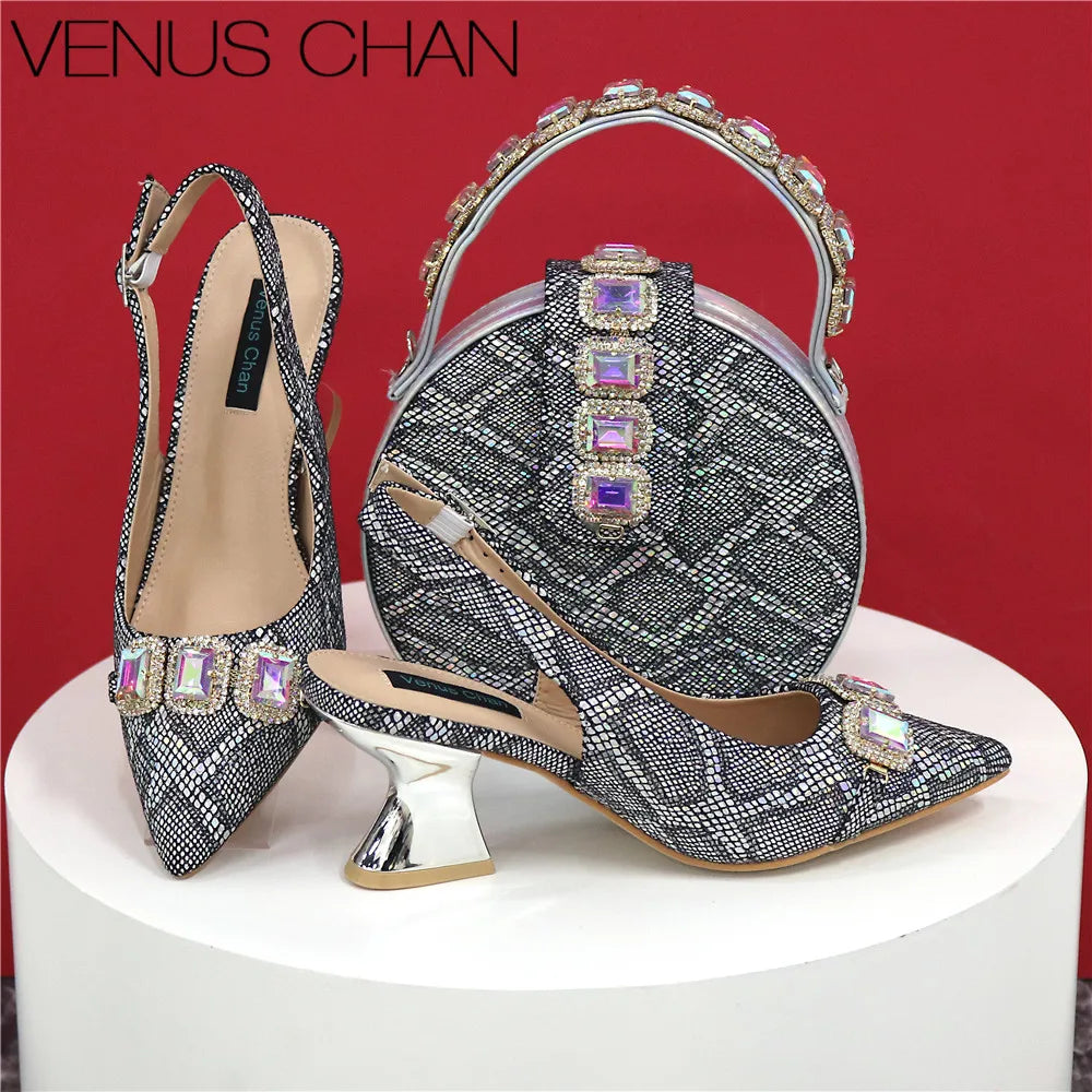 Platform Shoes and Matching Bag Set