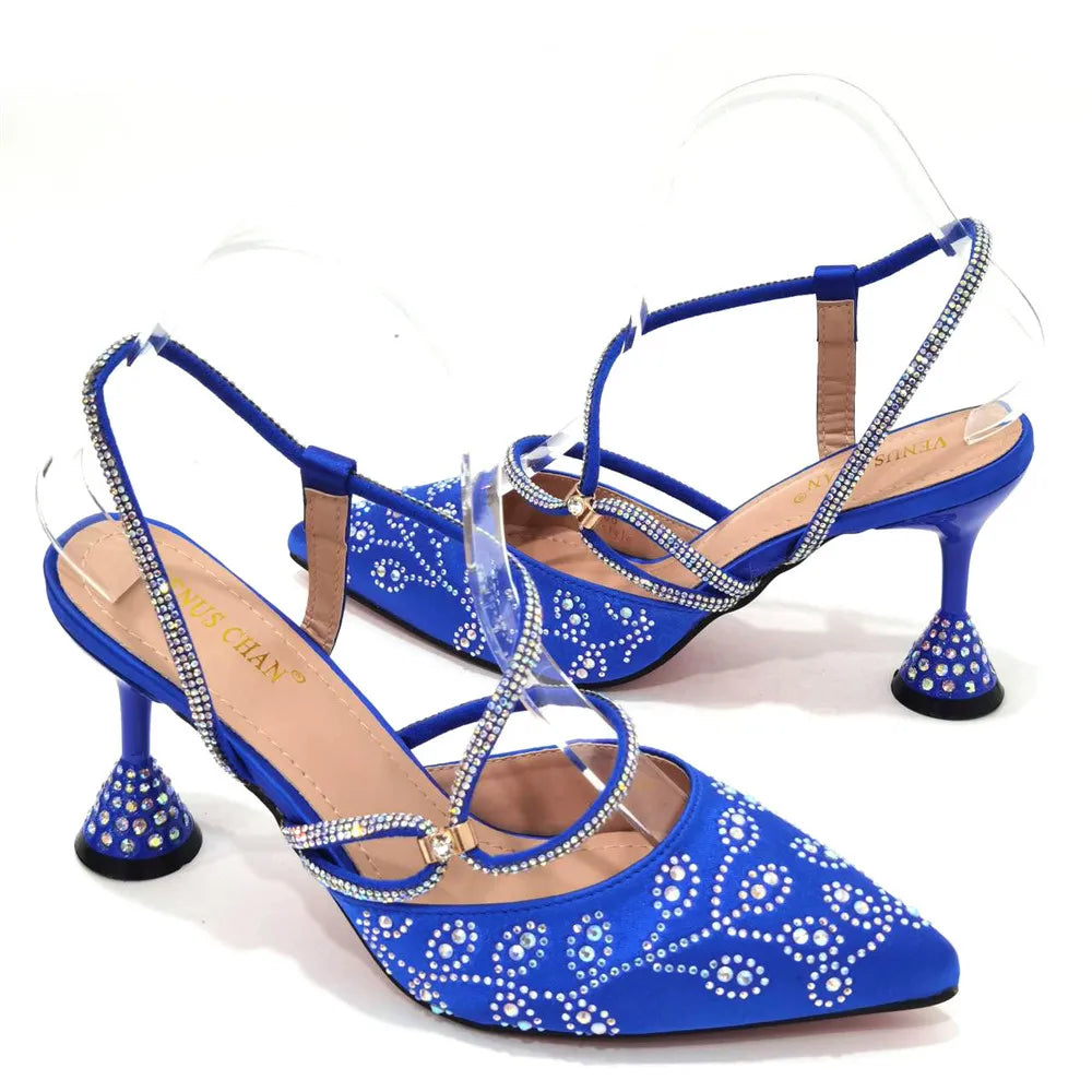 Italian Elegant Pumps with Shoes and Bag Matching Set