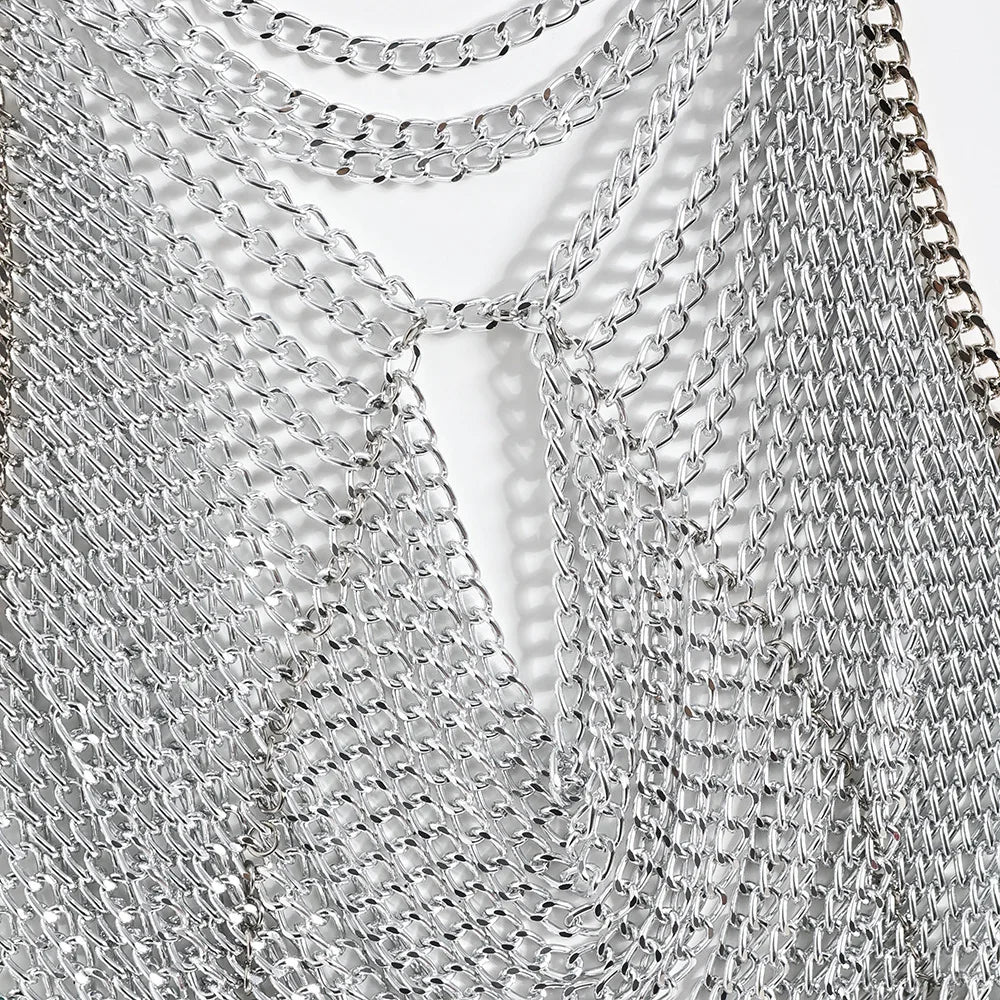 Crystal Chest Chain Body Harness Crop Top & Festival Party Jewelry