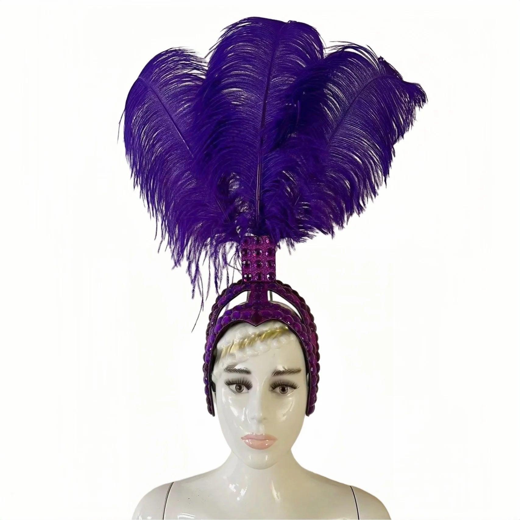 The Stardust Azure Sovereign – Royal Blue Feather Samba Carnival Headdress