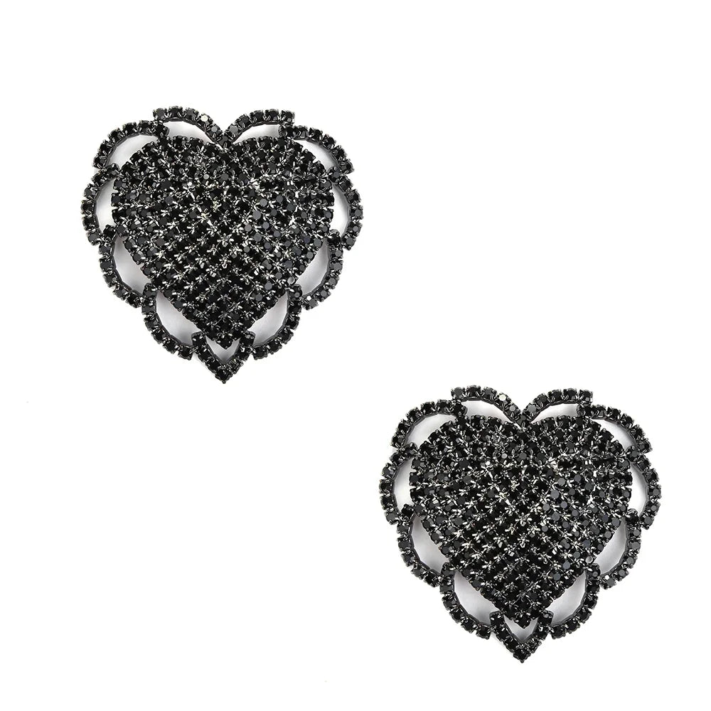 Sparkly Rhinestone Geometric Reusable Nipple Pasties Self-Adhesive Breast Covers