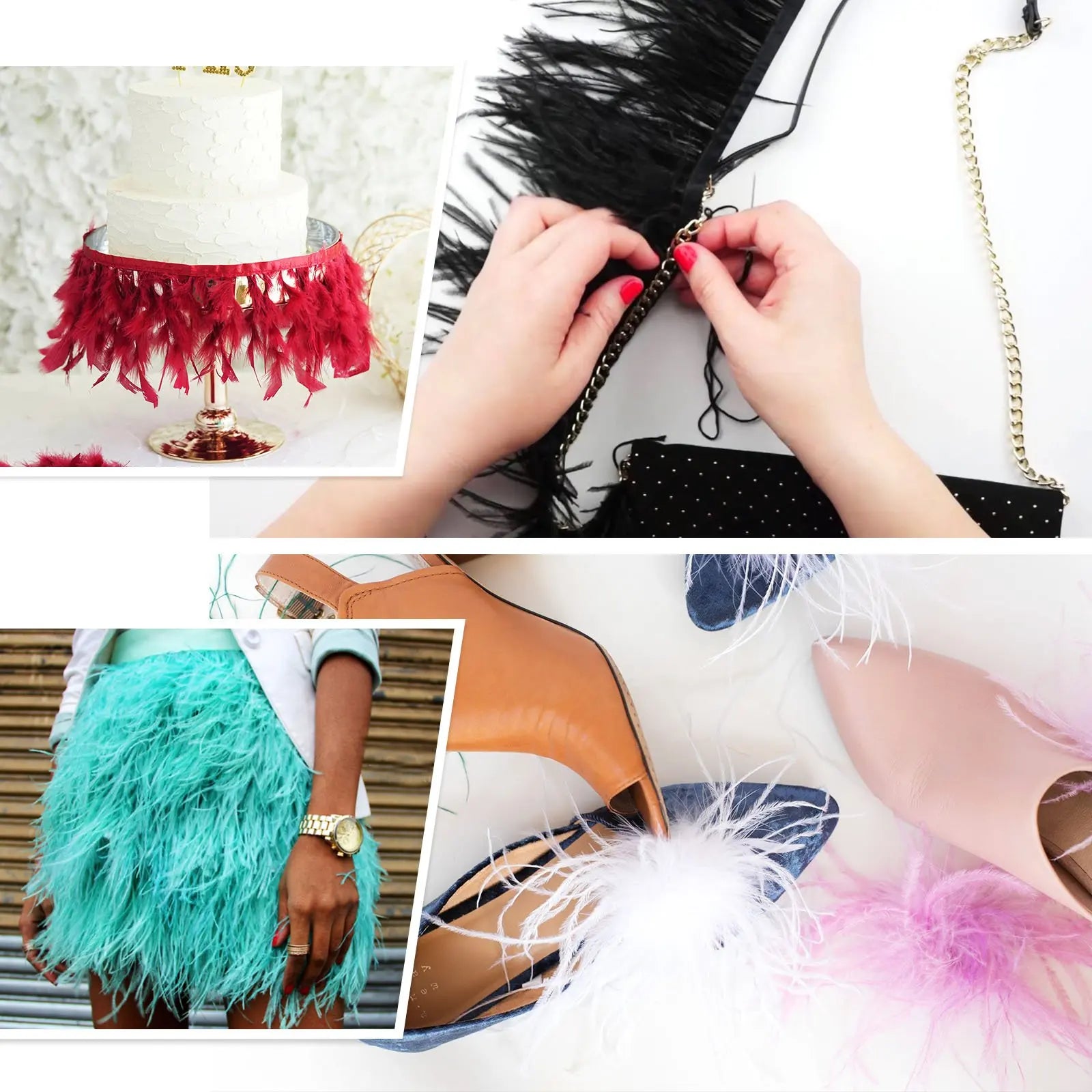 Natural Ostrich Feather Trim & Fringe