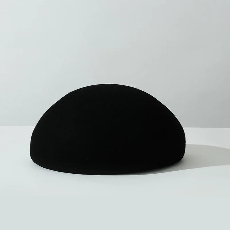 Wool Felt Pillbox Hat — 56–58 cm