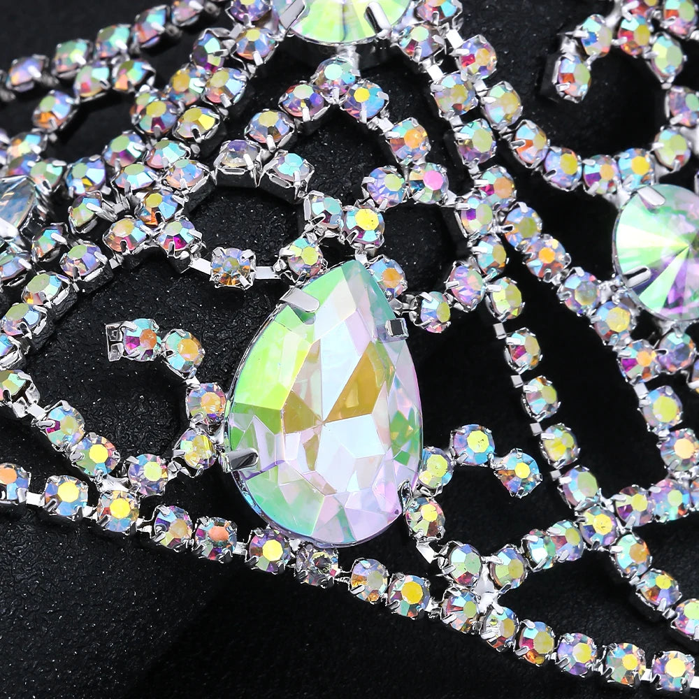Colorful Teardrop Rhinestone Bracelet
