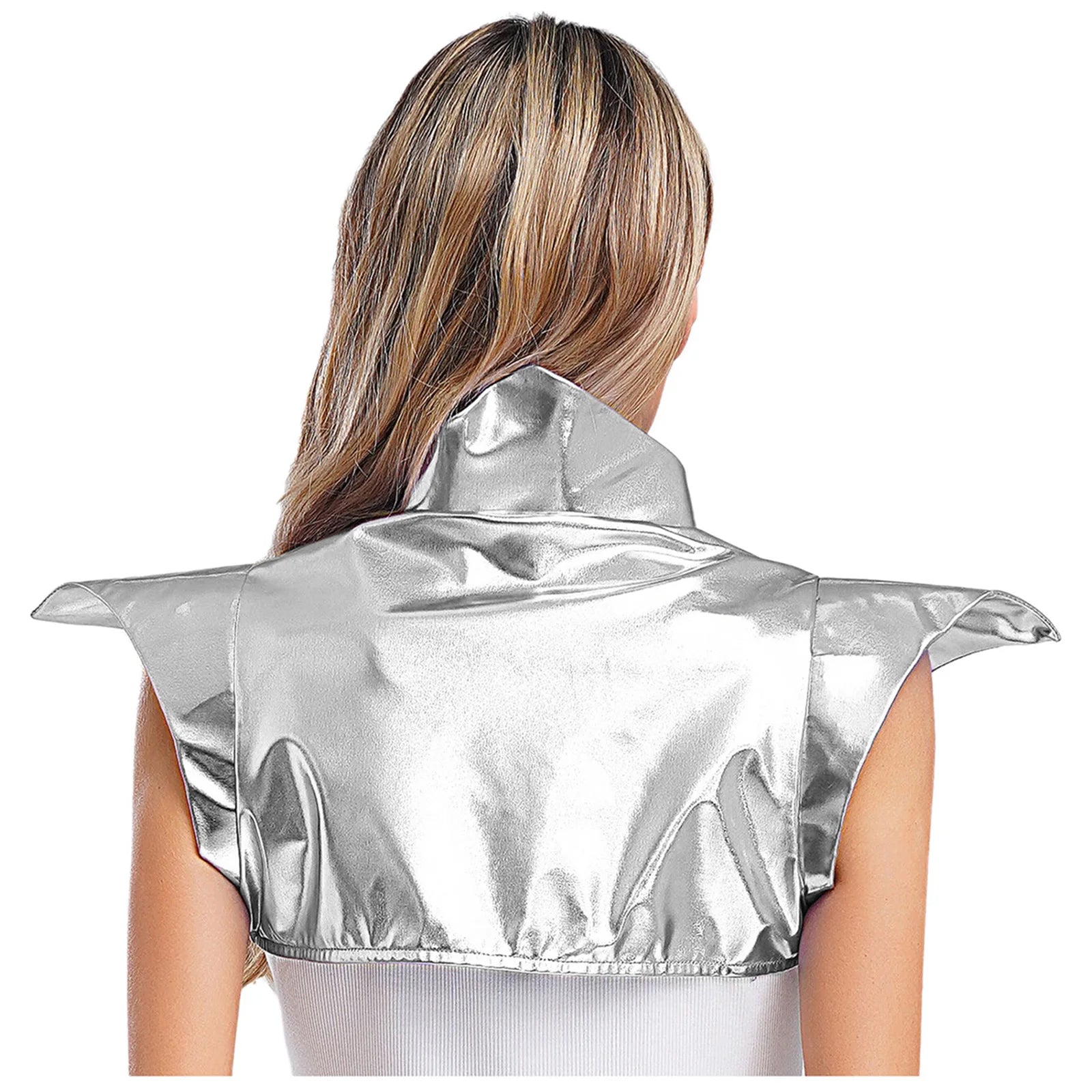 Metallic Gothic Armor Shoulder Shrug Steampunk Pauldron Collar Stage Costume