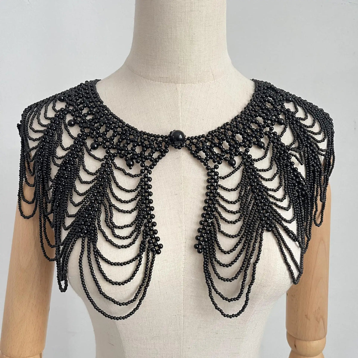 Multilayer Pearl-Look Halter Shoulder Chain