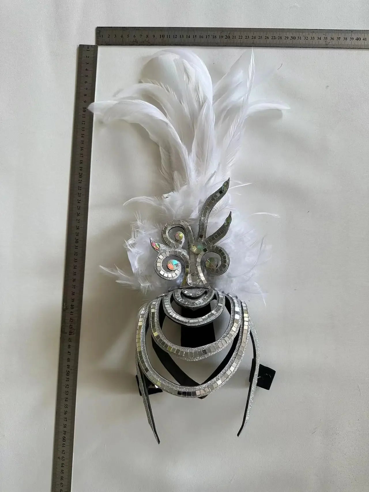 The Stardust Wings of Radiance – Deluxe Feathered Samba & Carnival Crown
