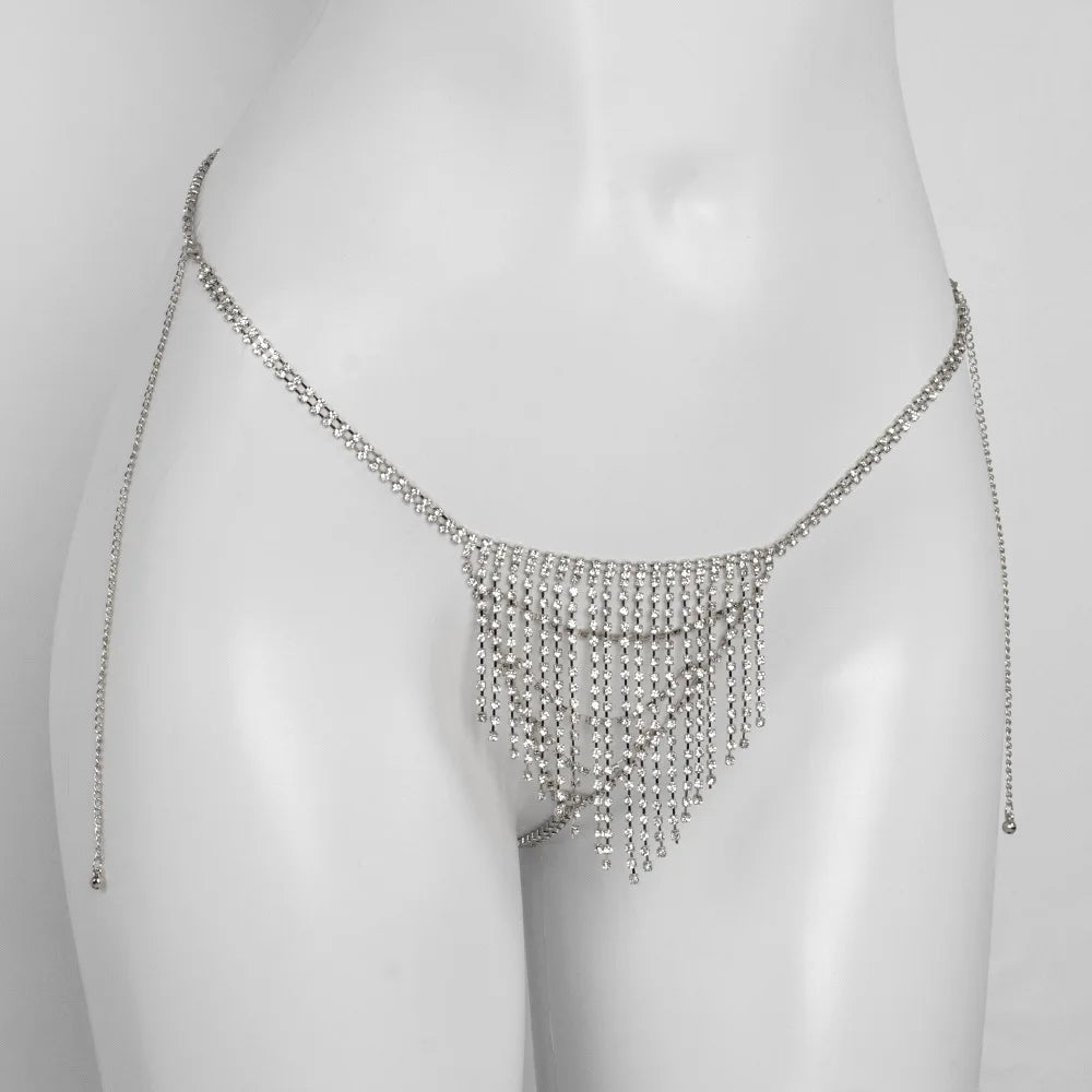 Rhinestone Tassel Bra & Body Jewelry
