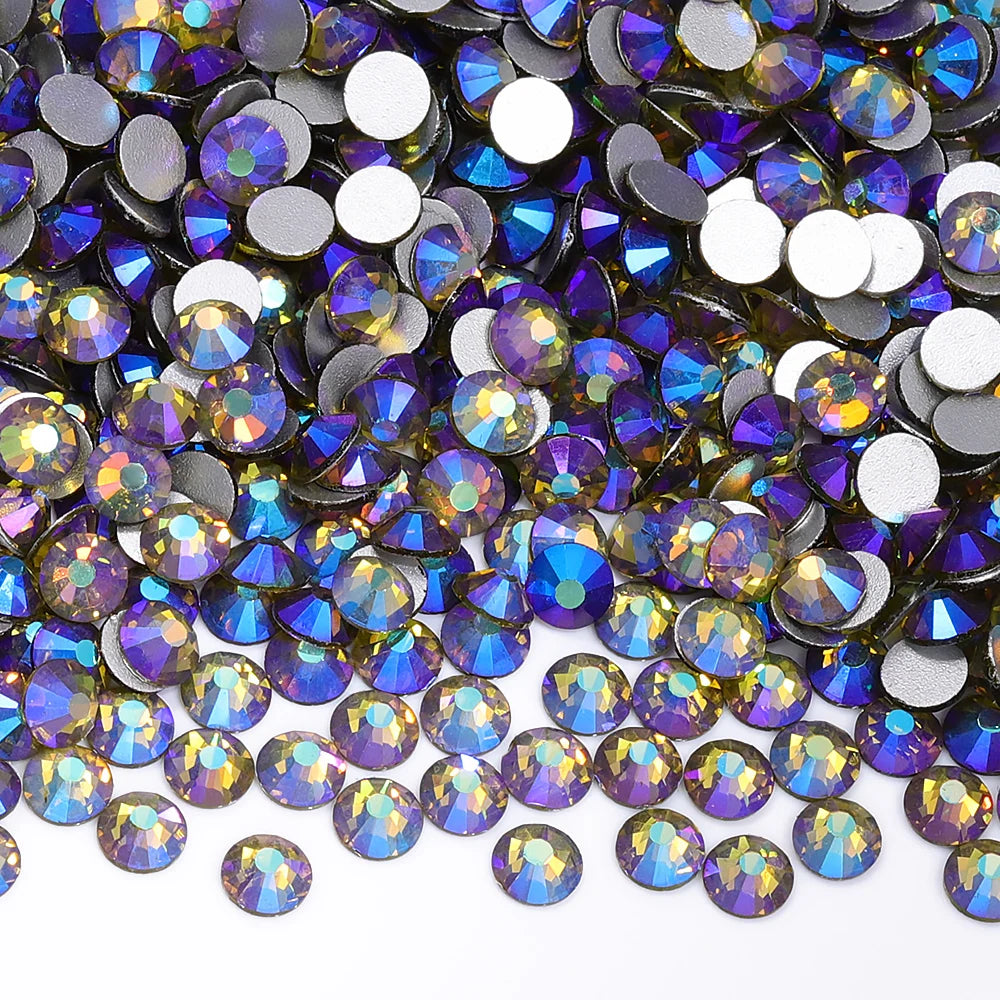 SS6-SS30 Top Quality Multi-color AB Non-Hotfix Flat-Back Glass Rhinestones