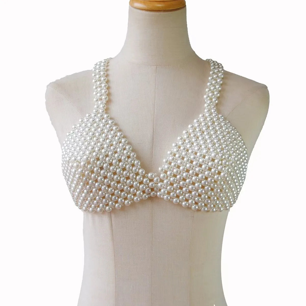 Handmade Pearl Bikini Bra Chain & Worn-Outside Body Jewelry