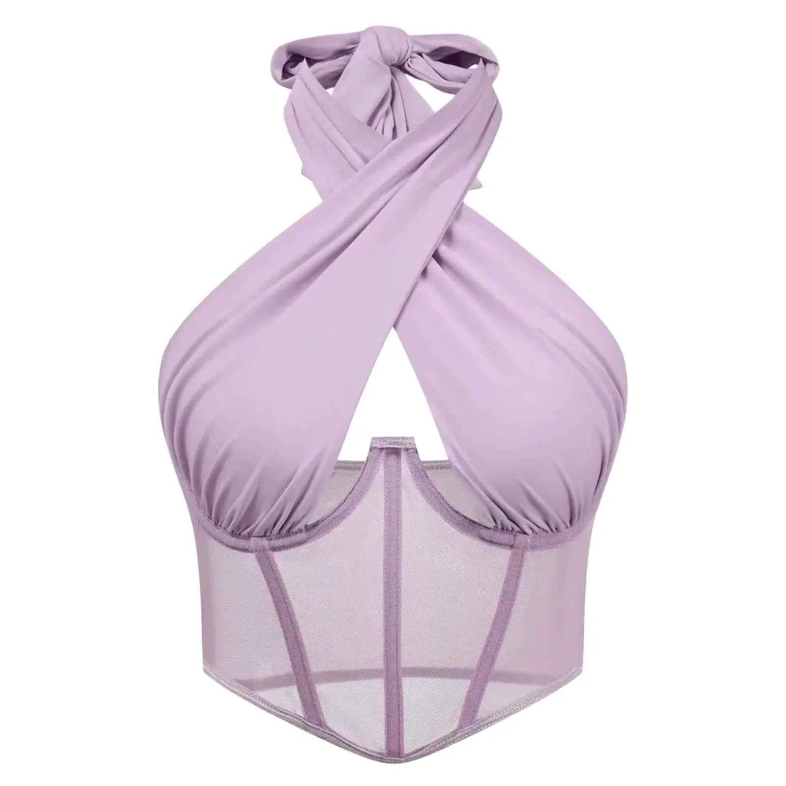 Sleeveless Fishbone Corset Cropped Top