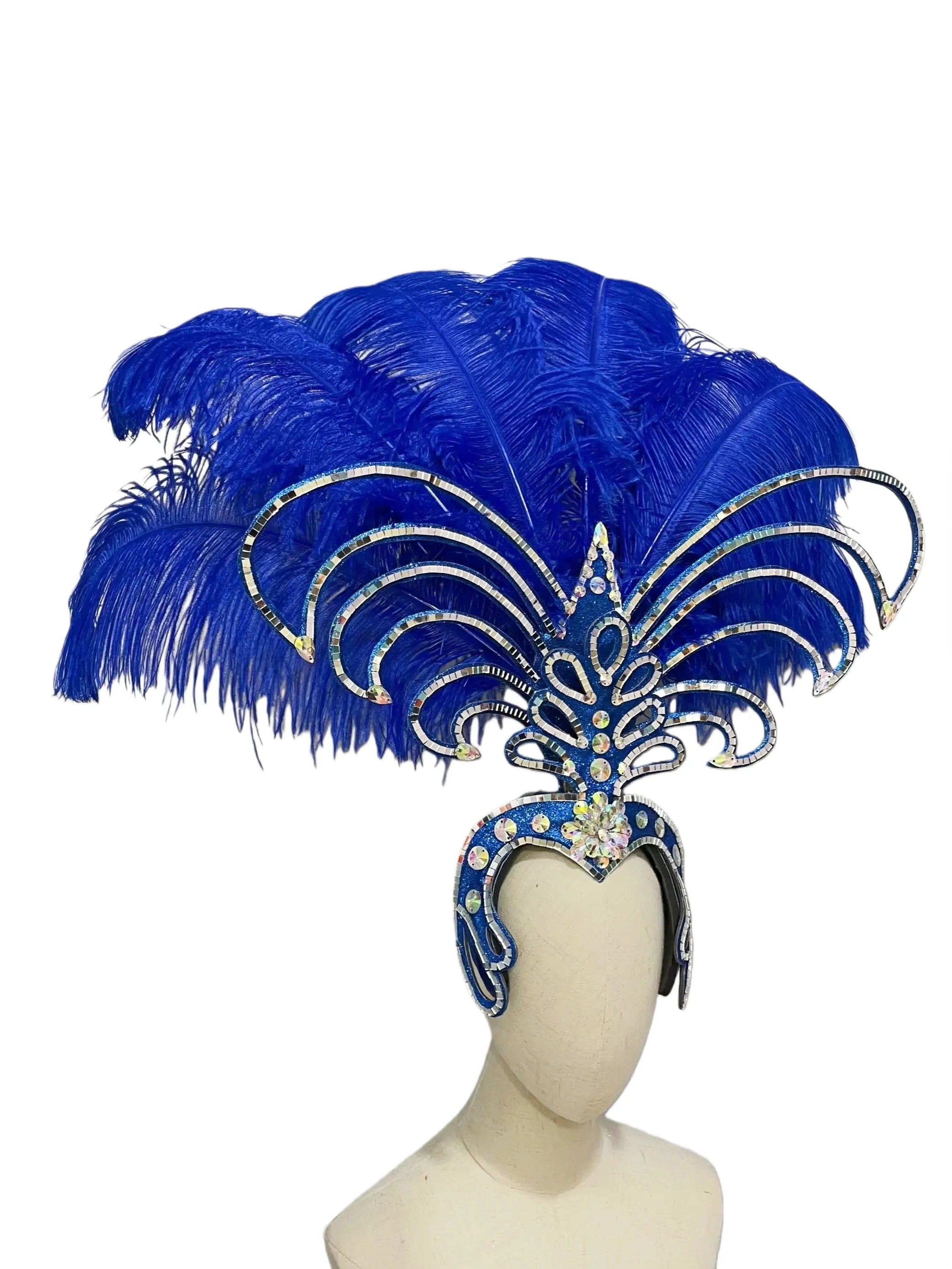 The Stardust Dionysia – Elegant Feathered Samba Carnival & Masquerade Headdress