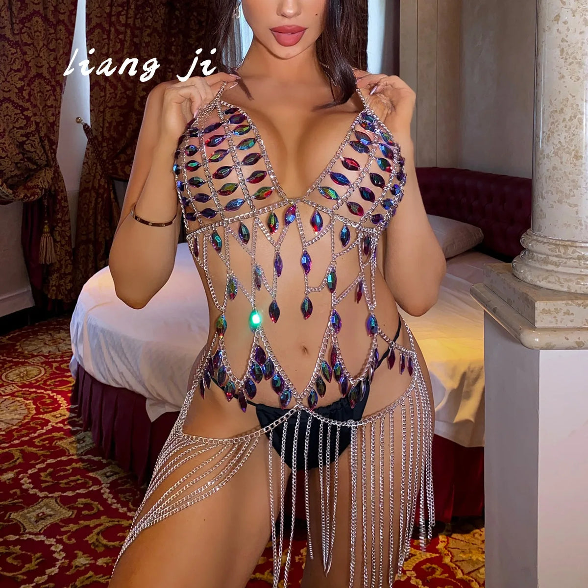 Acrylic Costume Bra Body Chain