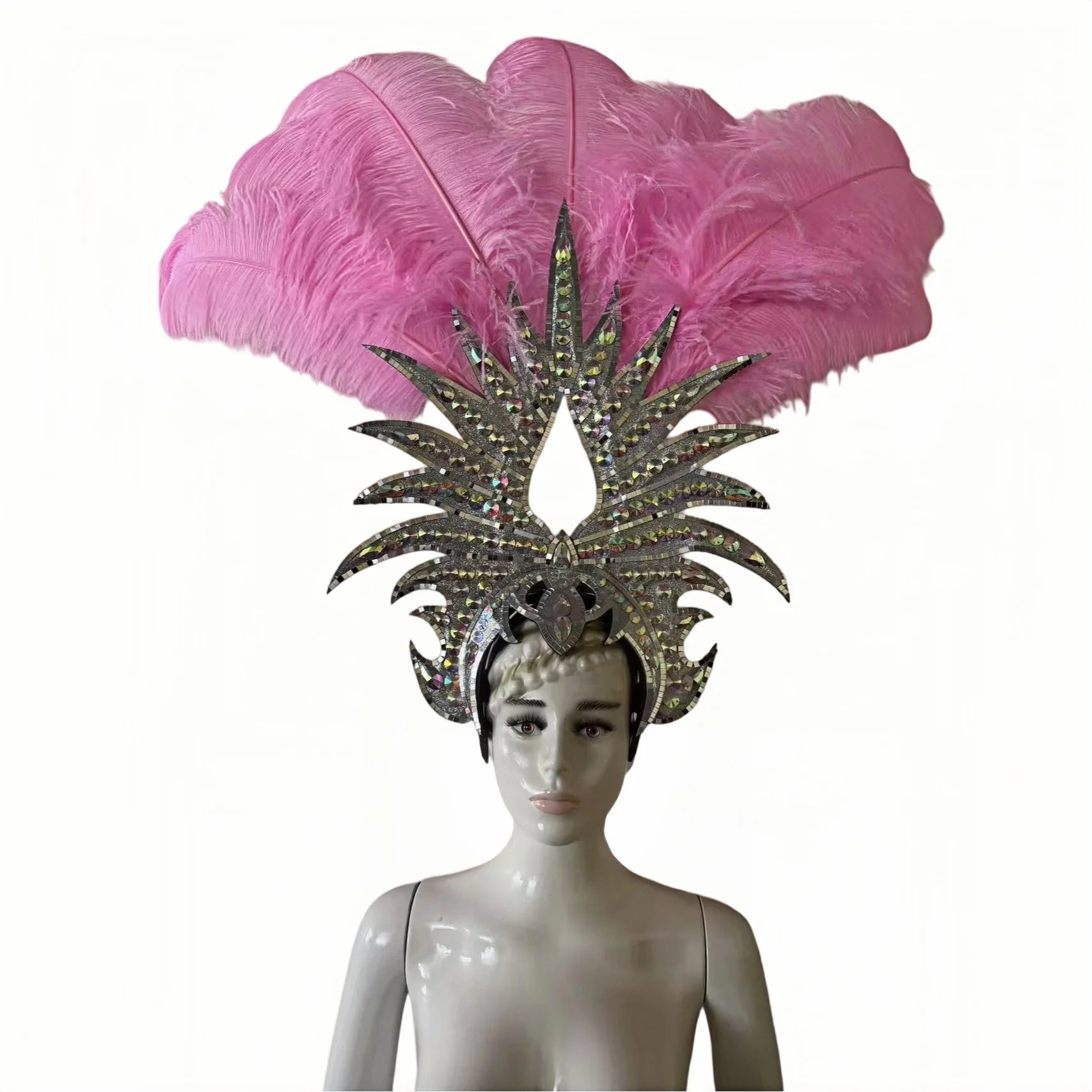 The Stardust Majestic Feather Crown – Carnival & Cabaret Stage Headdress
