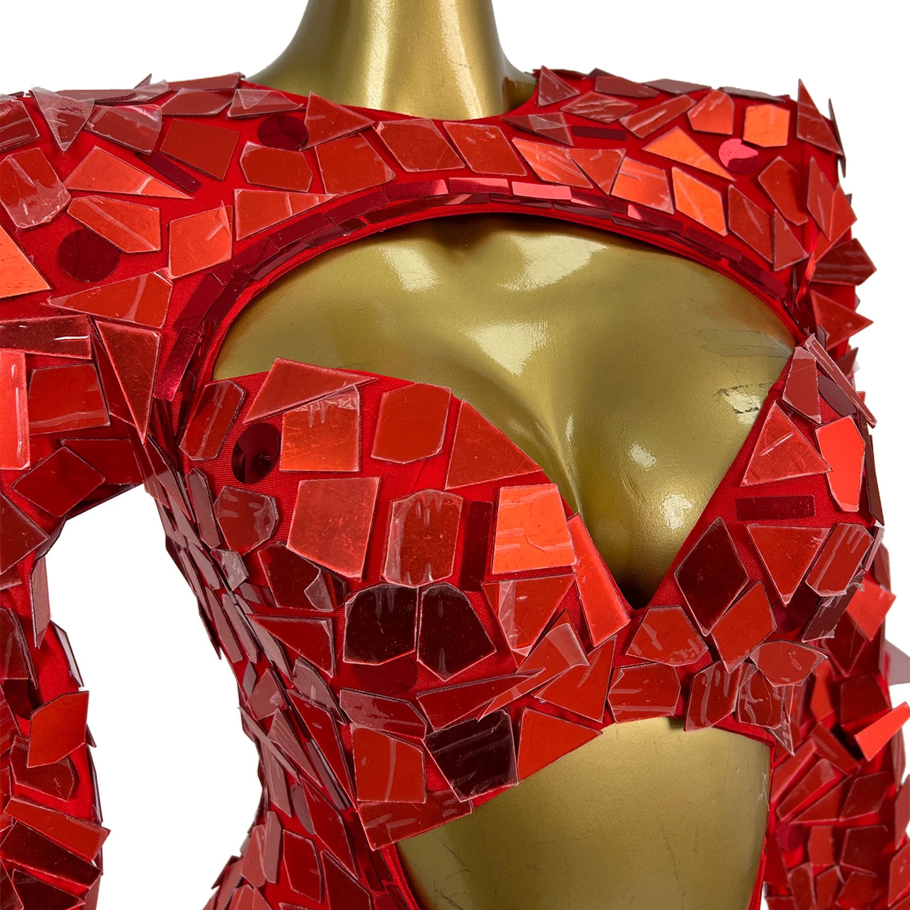 Sparkling Sequin Hollow-Out Bodysuit & Gogo Dance Performance Romper
