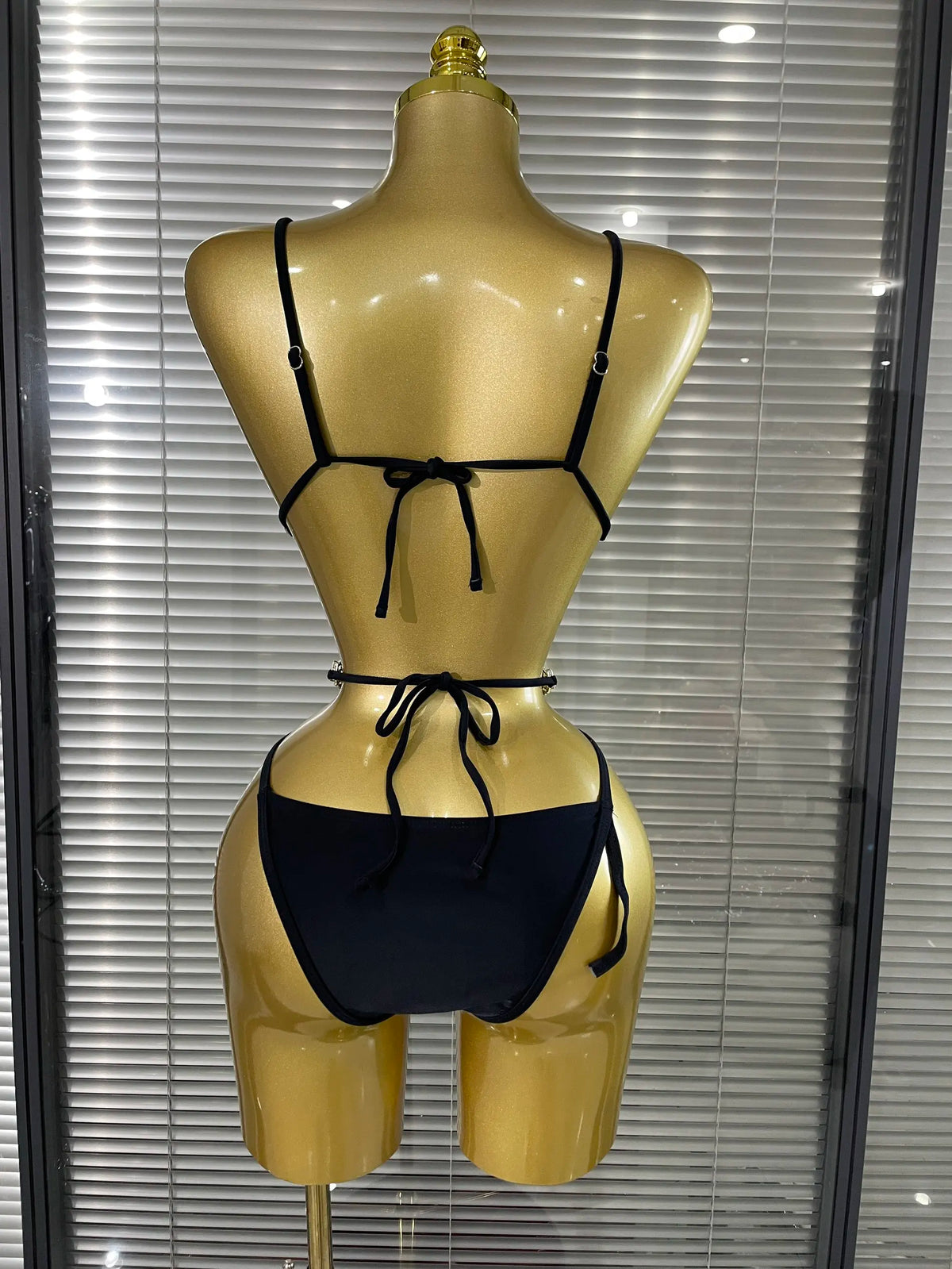 Women Sparkly Crystal Halter 2 Pieces Bikini Set Summer Vacation Beach Style Celebrate Swimsuit Swimwear