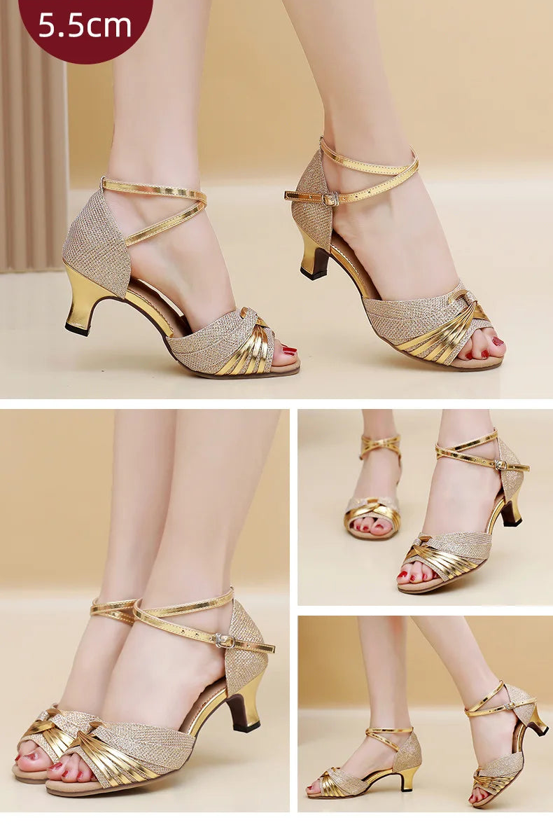The Stardust Twilight Tango Sandal – Glitter & Sequin Ballroom Heel