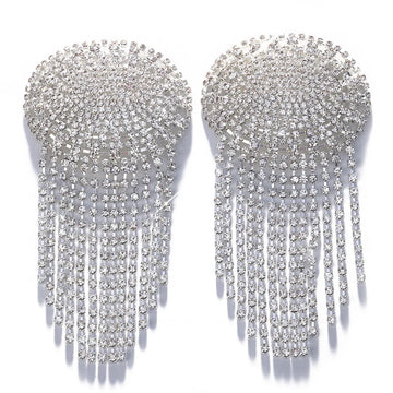 Sparkly Glass Crystal Rhinestone Tassel Nipple Pasties Rave Body Jewelry